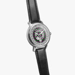 Scottish Logan Clan Tartan Crest Badge Silver Automatic Watch Size 46mm