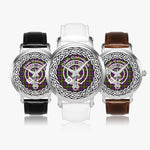 Scottish Carnegie Clan Tartan Crest Badge Silver Automatic Watch Size 46mm