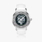 Scottish Baillie Clan Tartan Crest Badge Silver Automatic Watch Size 46mm