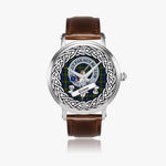 Gunn Scottish Clan Tartan Crest Badge Silver Automatic Watch Size 46mm