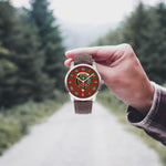 Scottish Fenton Family Crest Quartz Watch With Leather Strap - Tartan Watch Instafamous Quartz Leather Strap Plaid Watch