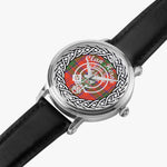 Scottish Heron Clan Tartan Crest Badge Silver Automatic Watch Size 46mm