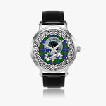 Turnbull Scottish Clan Tartan Crest Badge Silver Automatic Watch Size 46mm