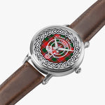 Scottish Dalziel Clan Tartan Crest Badge Silver Automatic Watch Size 46mm