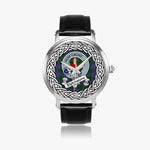 Elphinstone Scottish Clan Tartan Crest Badge Silver Automatic Watch Size 46mm