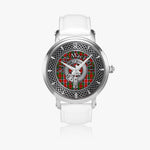 Clan MacDuff Crest & Tartan Knot Sterling Silver Unisex Automatic Watch (Silver) Size 46mm