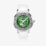 Scottish Galloway Clan Tartan Crest Badge Silver Automatic Watch Size 46mm