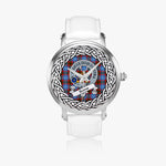 Spens Scottish Clan Tartan Crest Badge Silver Automatic Watch Size 46mm