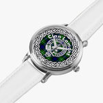 Scottish Lamont Clan Tartan Crest Badge Silver Automatic Watch Size 46mm