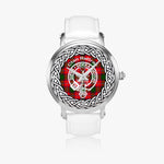 Scottish Rattray Clan Tartan Crest Badge Silver Automatic Watch Size 46mm