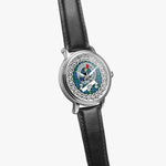 Glen Scottish Clan Tartan Crest Badge Silver Automatic Watch Size 46mm