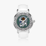 Melville Scottish Clan Tartan Crest Badge Silver Automatic Watch Size 46mm
