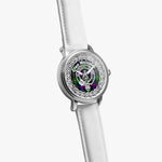 Malcolm Scottish Clan Tartan Crest Badge Old Silver Automatic Watch Size 46mm