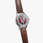 Scottish Fraser Clan Tartan Crest Badge Silver Automatic Watch Size 46mm