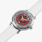 Moubray Scottish Clan Tartan Crest Badge Silver Automatic Watch Size 46mm