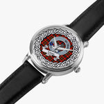 Innes Scottish Clan Tartan Crest Badge Silver Automatic Watch Size 46mm