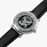 Johnstone Scottish Clan Tartan Crest Badge Silver Automatic Watch Size 46mm