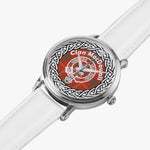 MacDowall Clan Tartan Crest Badge Silver Automatic Watch Size 46mm