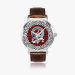 Wallace Scottish Clan Tartan Crest Badge Silver Automatic Watch Size 46mm