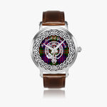MacDonald of Glengarry Scottish Clan Tartan Crest Badge Silver Automatic Watch Size 46mm