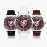 Clan Ramsay Crest & Tartan Knot Sterling Silver Unisex Automatic Watch (Silver) Size 46mm