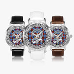 Spens Scottish Clan Tartan Crest Badge Silver Automatic Watch Size 46mm