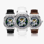 Johnstone Scottish Clan Tartan Crest Badge Silver Automatic Watch Size 46mm
