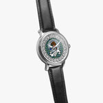 Melville Scottish Clan Tartan Crest Badge Silver Automatic Watch Size 46mm