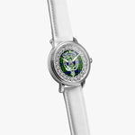 Scottish Rollo Clan Tartan Crest Badge Silver Automatic Watch Size 46mm