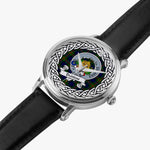 Dundas Scottish Clan Tartan Crest Badge Silver Automatic Watch Size 46mm
