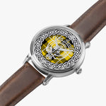 Scottish Barclay Clan Tartan Crest Badge Silver Automatic Watch Size 46mm