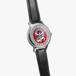 Rose Scottish Clan Tartan Crest Badge Silver Automatic Watch Size 46mm