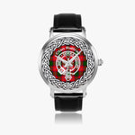 Scottish Rattray Clan Tartan Crest Badge Silver Automatic Watch Size 46mm