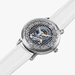 Gladstone Scottish Clan Tartan Crest Badge Silver Automatic Watch Size 46mm