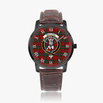 Scottish MacLean Family Crest Quartz Watch With Leather Strap - Tartan Watch Instafamous Quartz Leather Strap Plaid Watch
