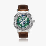 Fairbairn Scottish Clan Tartan Crest Badge Silver Automatic Watch Size 46mm