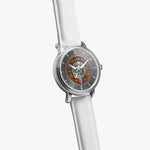 Clan Forrester or Foster Crest & Tartan Knot Sterling Silver Unisex Automatic Watch (Silver) Size 46mm