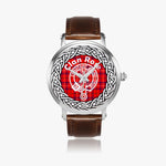 Scottish Rose Clan Tartan Crest Badge Silver Automatic Watch Size 46mm