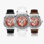 MacDowall Clan Tartan Crest Badge Silver Automatic Watch Size 46mm