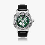 Scottish MacArthur Clan Tartan Crest Badge Silver Automatic Watch Size 46mm