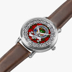 Seton Scottish Clan Tartan Crest Badge Silver Automatic Watch Size 46mm