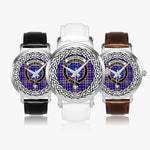 Ochterlony Scottish Clan Tartan Crest Badge Silver Automatic Watch Size 46mm