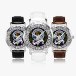 Chalmers Scottish Clan Tartan Crest Badge Silver Automatic Watch Size 46mm