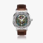 Paisley Scottish Clan Tartan Crest Badge Silver Automatic Watch Size 46mm