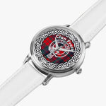 Scottish Fraser Clan Tartan Crest Badge Silver Automatic Watch Size 46mm