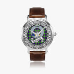 Dalrymple Scottish Clan Tartan Crest Badge Silver Automatic Watch Size 46mm
