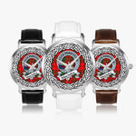 Macauley Scottish Clan Tartan Crest Badge Silver Automatic Watch Size 46mm
