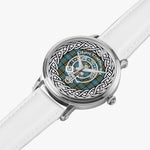 Scottish Cathcart Clan Tartan Crest Badge Silver Automatic Watch Size 46mm