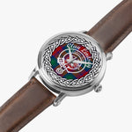 Lindsay Scottish Clan Tartan Crest Badge Old Silver Automatic Watch Size 46mm