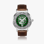 Scottish Kinnear Clan Tartan Crest Badge Silver Automatic Watch Size 46mm